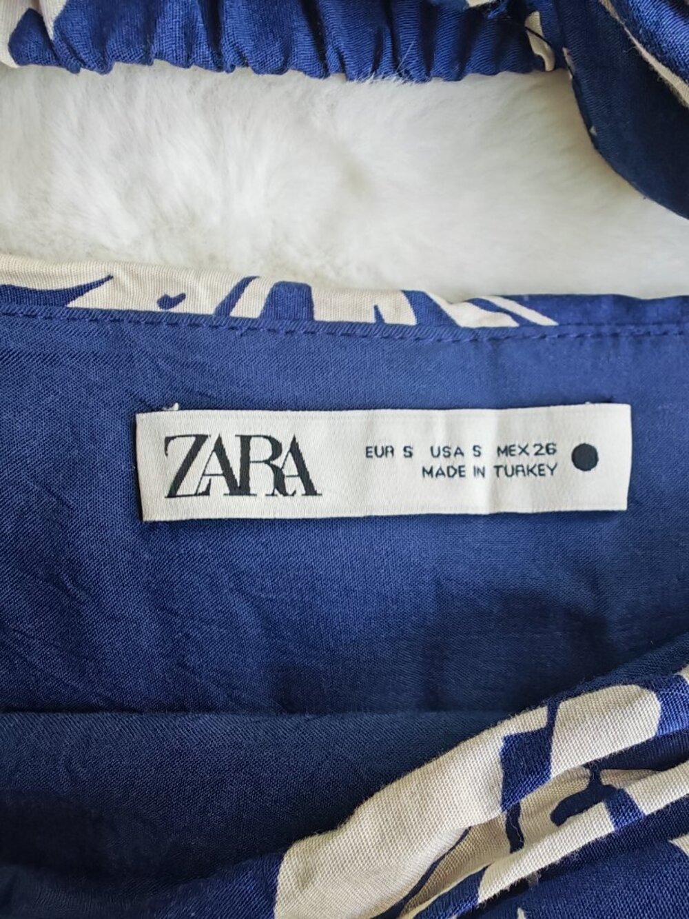 ZARA Blue Tropical Palm Print Matching Set XS/S Crop Tie Top & Midi Wrap Skirt R - Picture 12 of 16